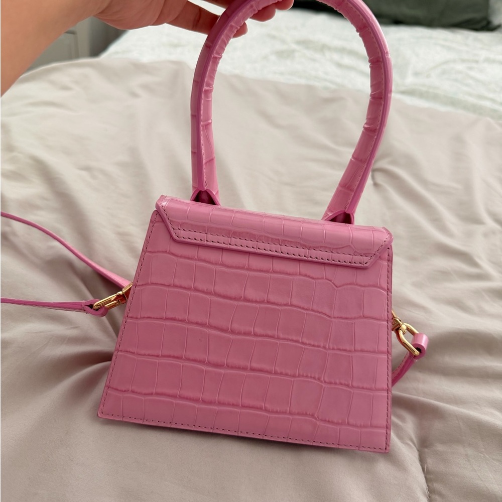 Jacquemus Pink Croc Mini Chiquito Top-Handle Bag - Picture 3 of 8